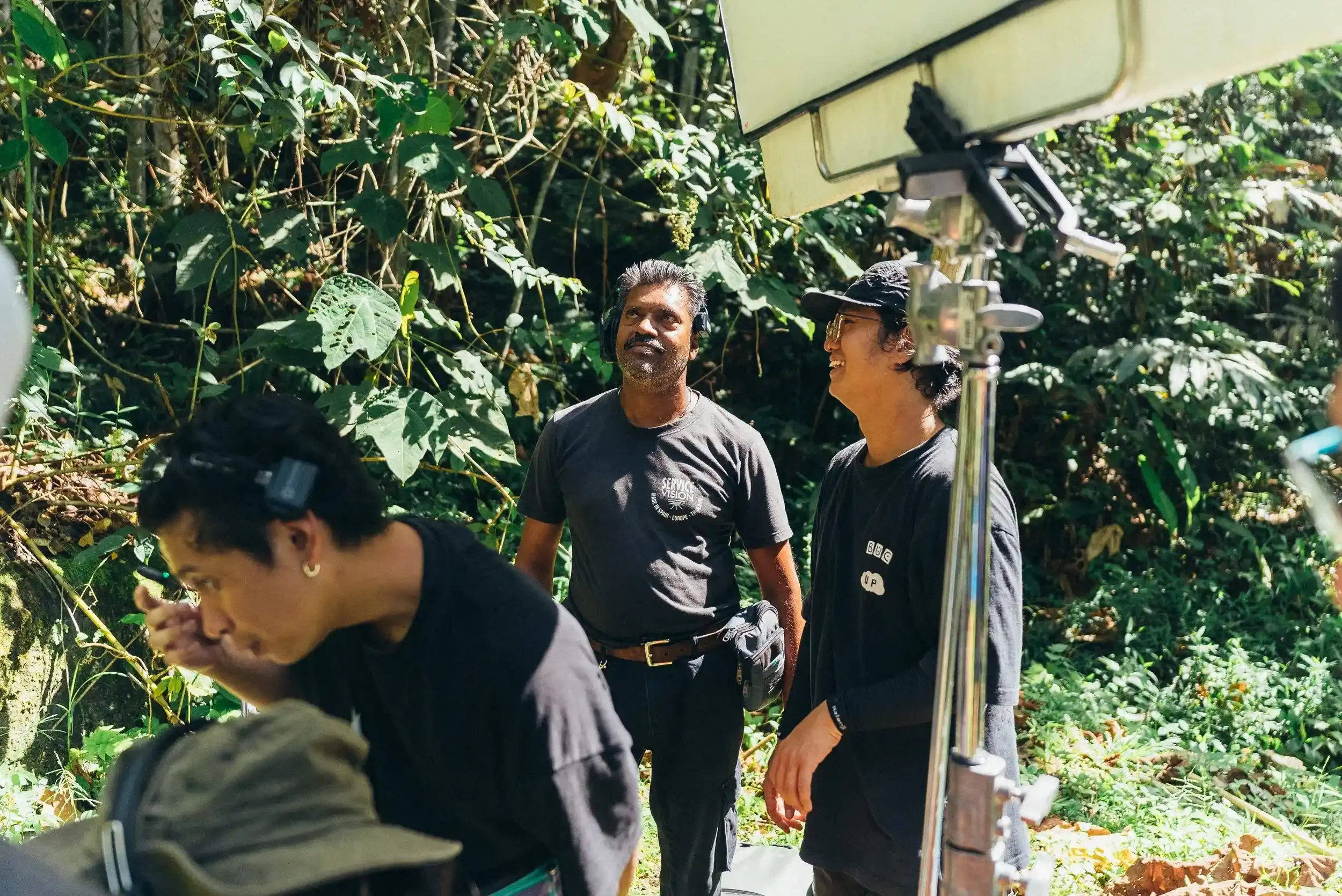 filming crews working happily on decathlon filming set.webp