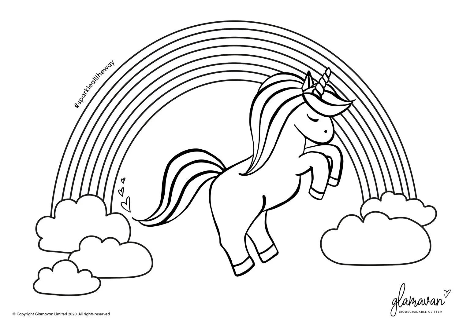 Unicorn & Rainbow printable craft sheet ~ Downloads — Glamavan® - Kids