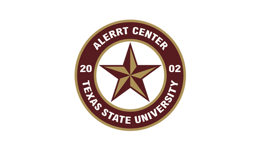 Logo of ALERRT Center at Texas State University with a maroon star and text "ALERRT Center Texas State University 2002", who are collaborating with Operator XR.