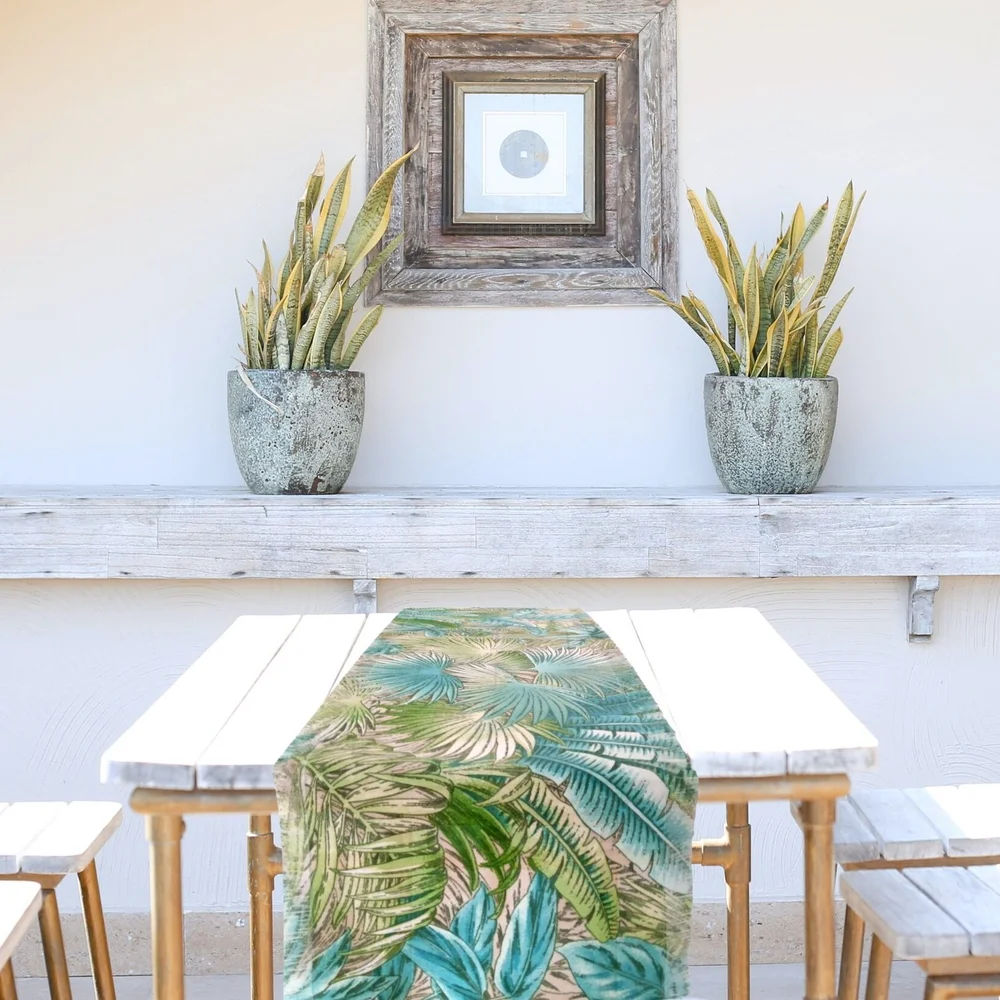 orchid table runner, tropical outdoor table runner, tropical table
