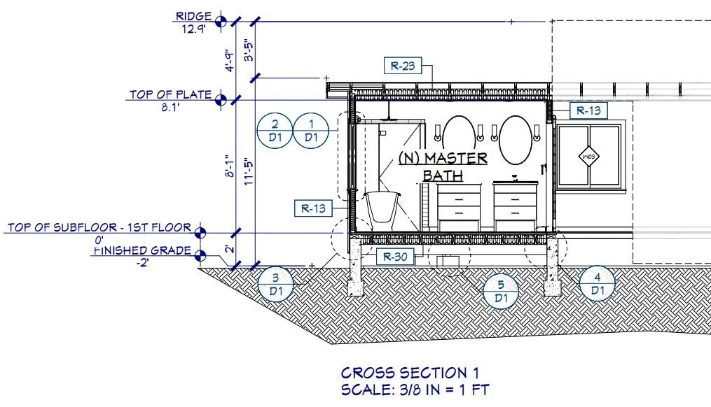 Master Bathroom Cross-Sections