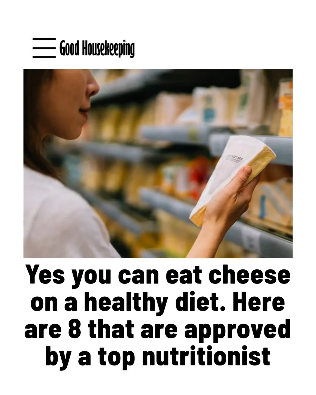 We&rsquo;re excited to share that @Rhitrition contributed to an article in @GoodHousekeepingUK all about cheese 🧀

Did you know that some aged cheeses may support gut health? Thanks to the fermentation and ageing process, certain cheeses can contain