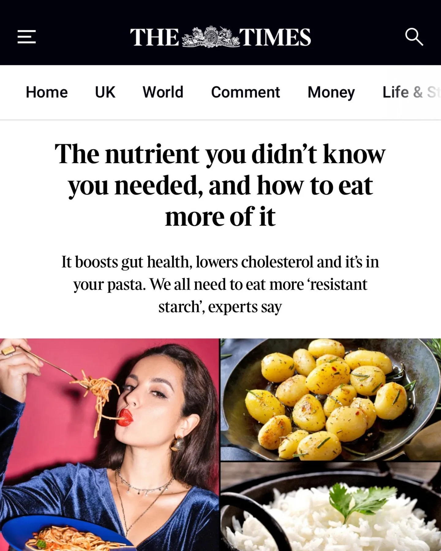 @Rhitrition spoke to @TheTimes about resistant starch: a type of carbohydrate that isn&rsquo;t fully digested in the small intestine and instead travels to the gut, where it acts more like fibre and helps feed beneficial bacteria 🦠✨

So why does it 