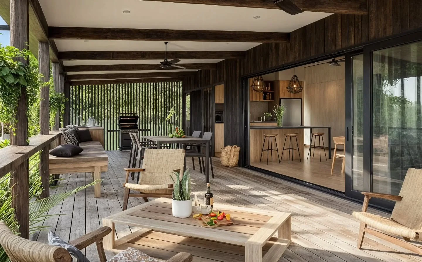 BAAHOUSE outdoor living. Designing captivating indoor and outdoor spaces that blend with the home and Australian outdoor lifestyle.
@baahousebaastudioarchitecture 
#deck #outdoors #entertainment #bbq #outdoors #lifestyle #coveredarea #timber #home #e