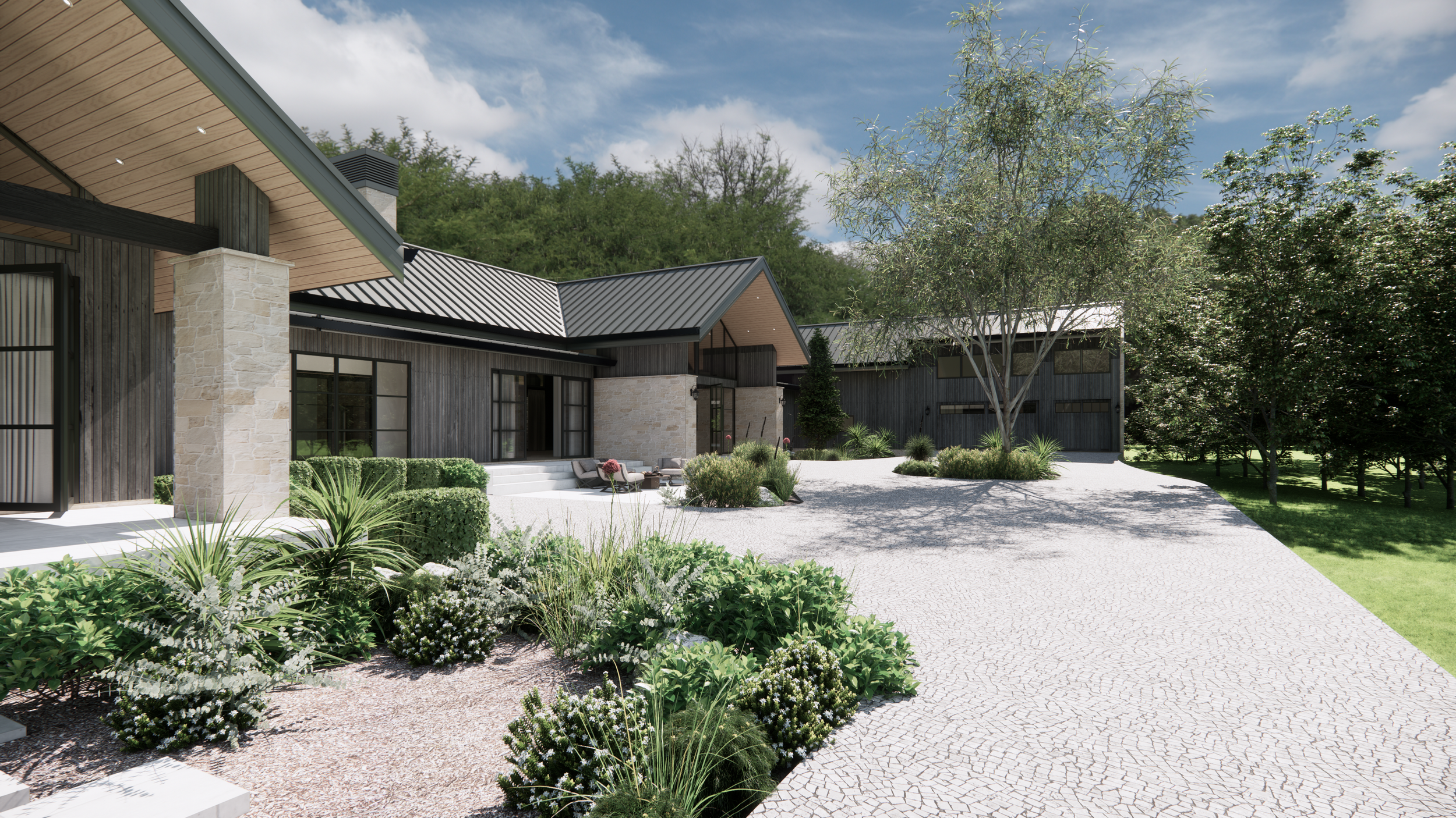 Modern barn/ranch Exteropr