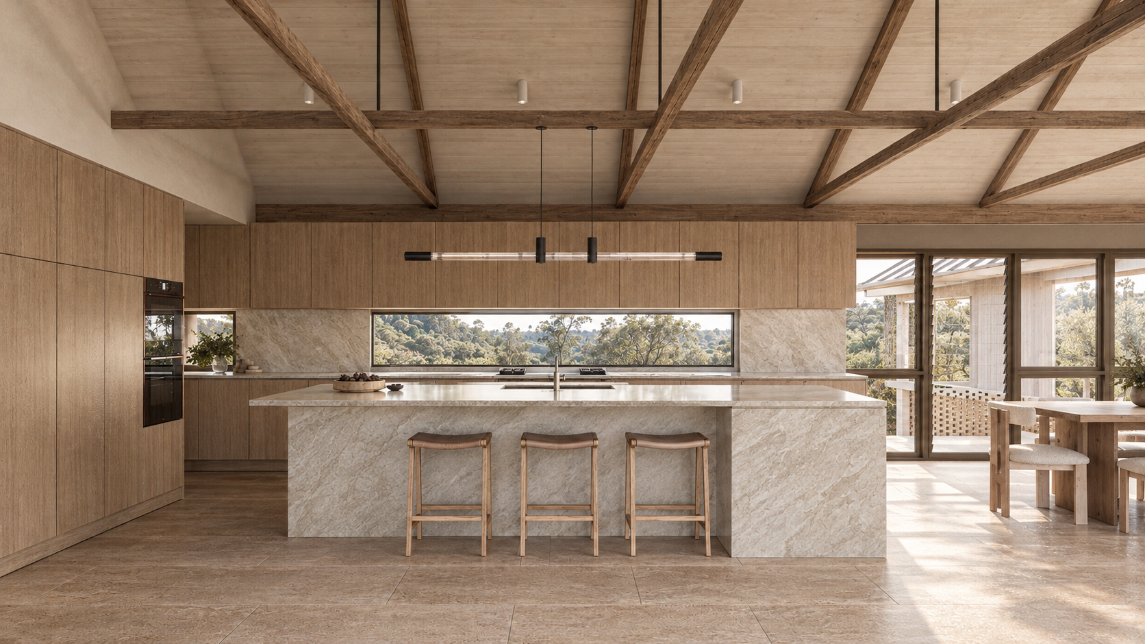 Tallebudgera kitchen
Timber beams & natural finishes
