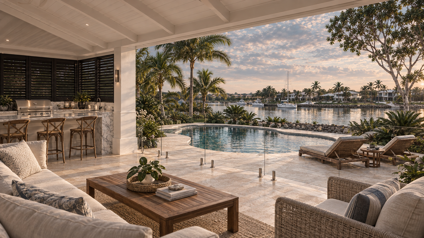 RABY BAY, QLD - FLORIDA STYLE RENOVATION ON THE CANALS
