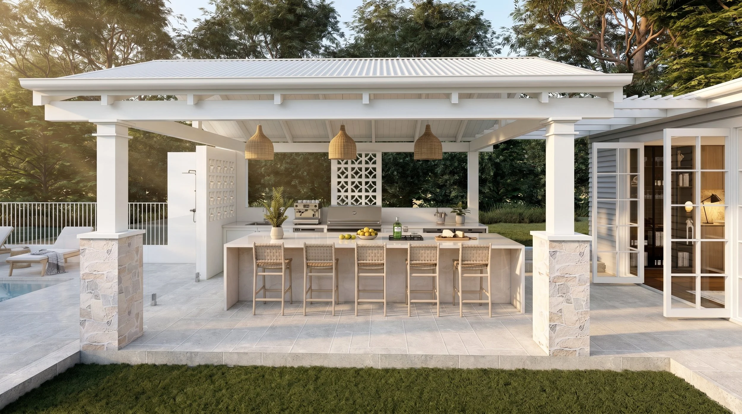 Exterior entertaining, patio area