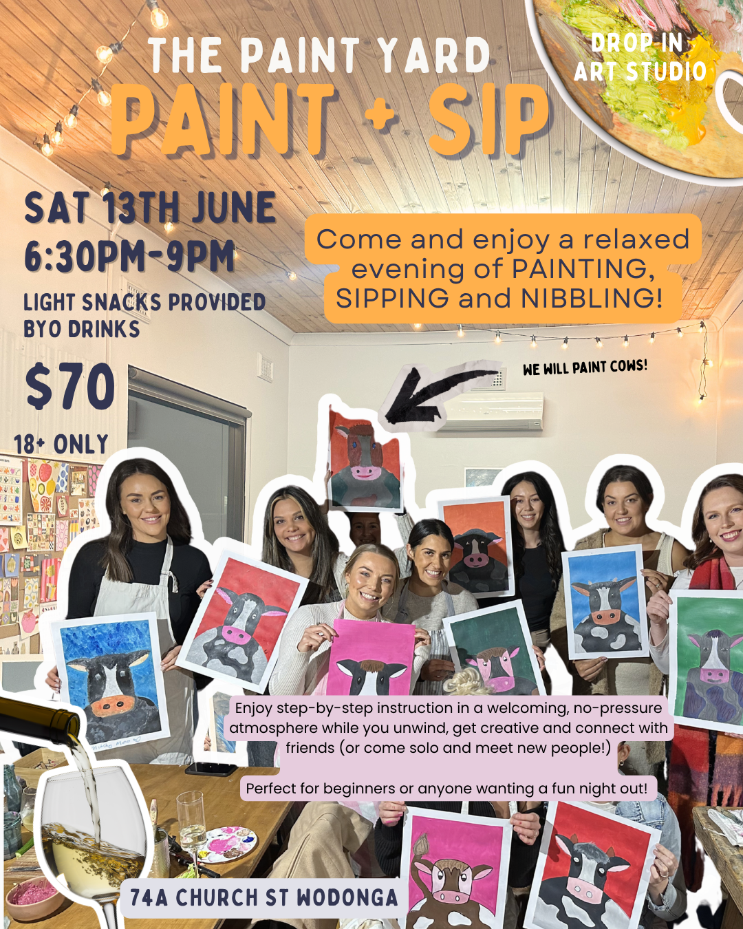 Paint + Sip! Saturday 13th June