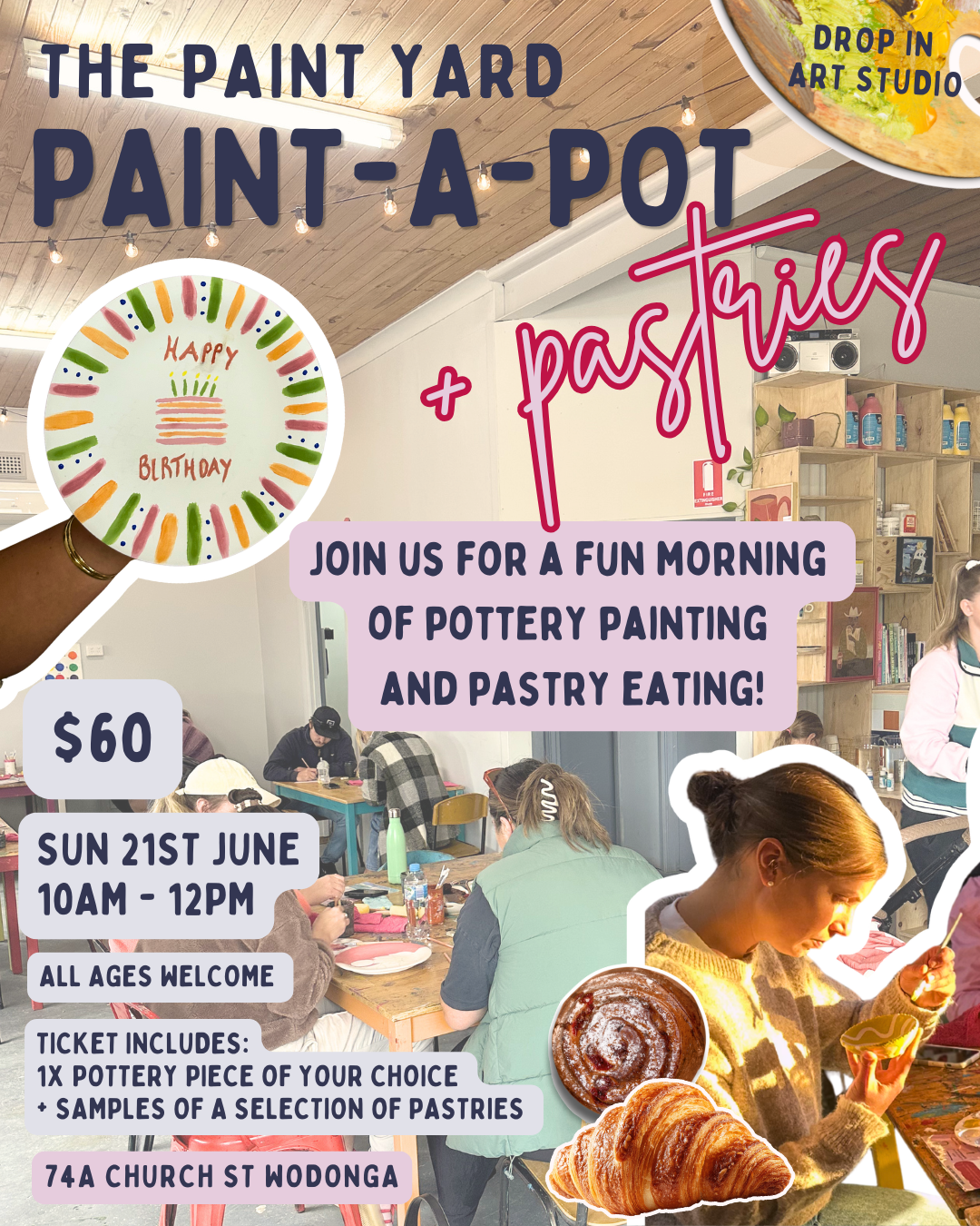 Paint-A-Pot + Pastries! Sunday 21st June