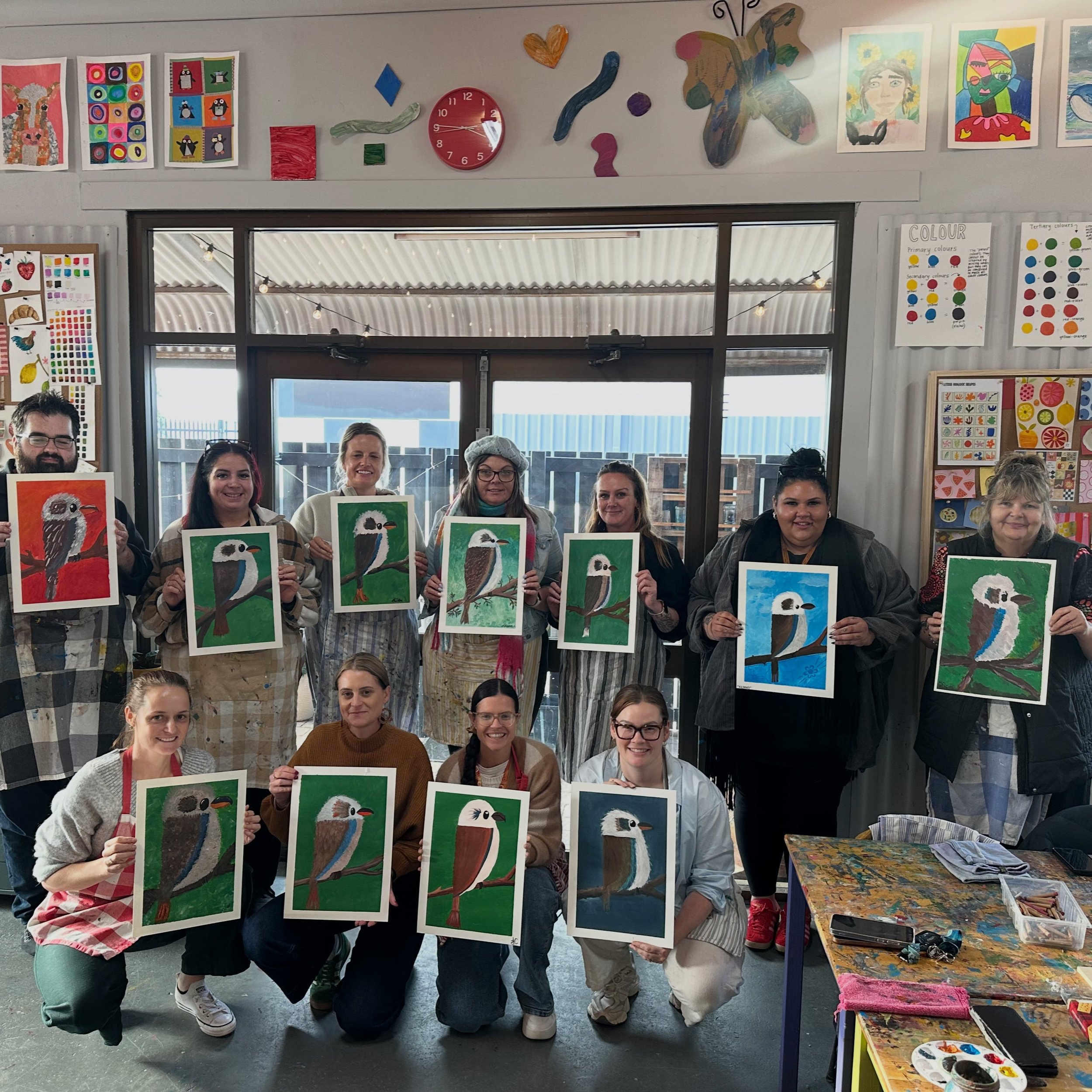 🧜&zwj;♀️ Twas a big few days of private art events at the studio 🌈

Friday afternoon: We had the senior leadership team from VACCA for a wellbeing event!

Saturday: 2 kids birthday parties, both turning 6 and in the same class at school - just coin