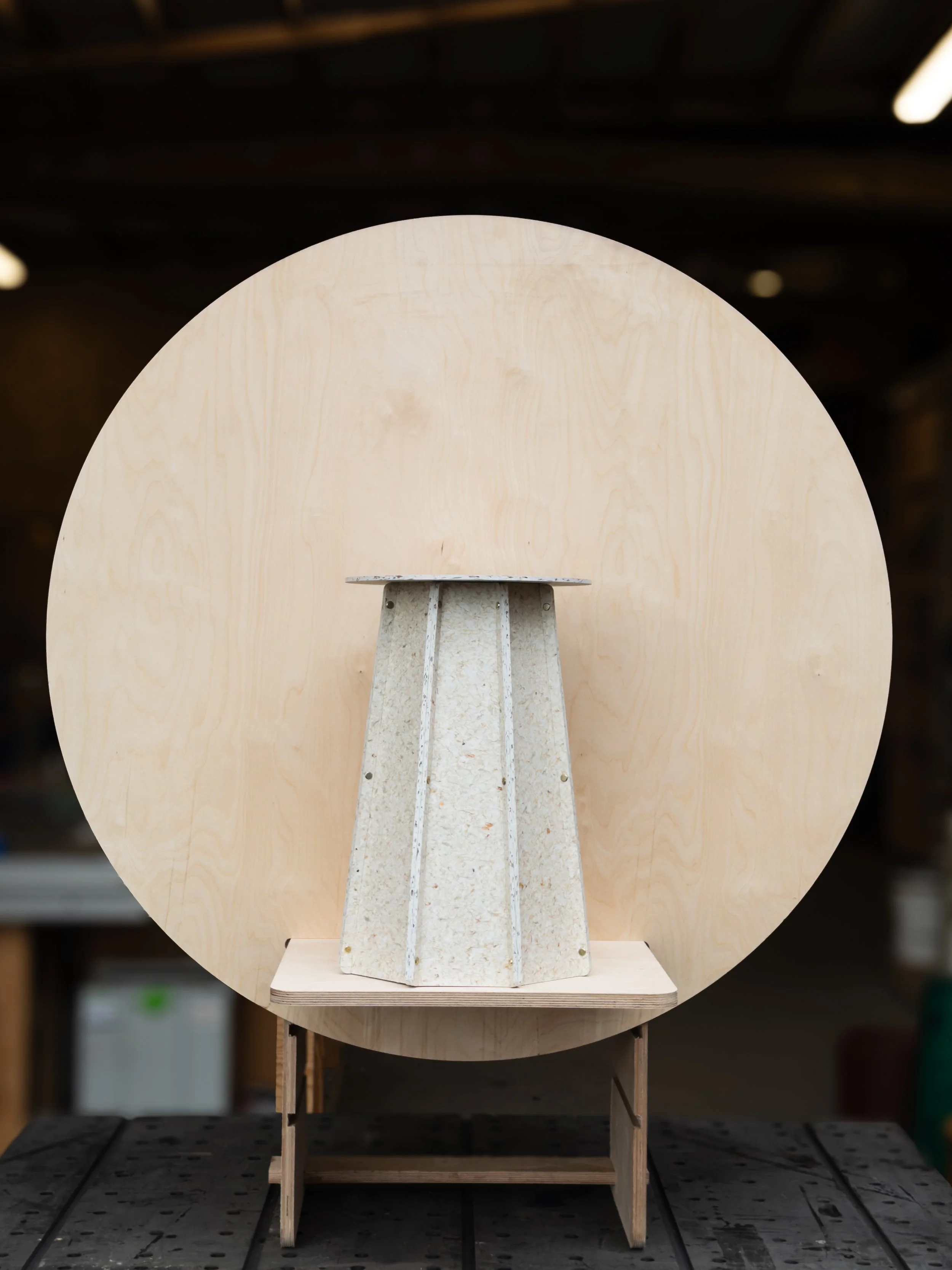 'Pleated' Pedestal Side Table