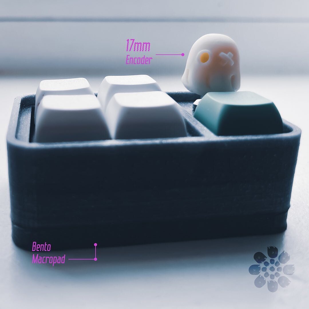 Check out our 17mm ghost 👻 encoder, on the Bento 🍱 Macropad.  #mechanicalkeyboards #mechmarket #artisankeycaps #artisankeycap #customkeyboard #artisankeyboards #artisankeycapmaker #keyboard #keyboardist #pcmasterrace #cherrymx #encoder #mechanicalk