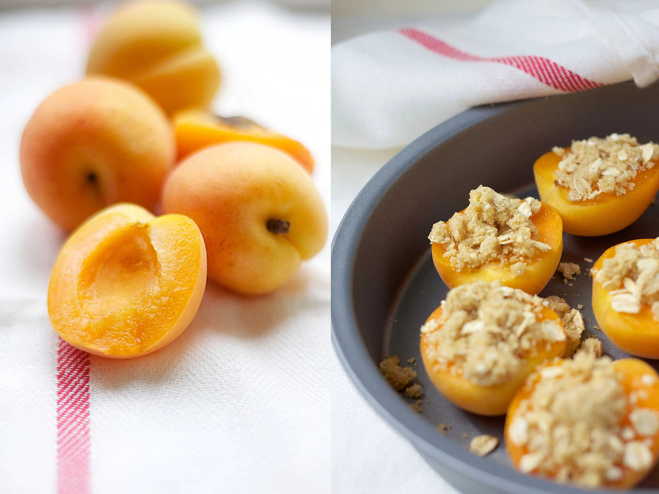 Apricot Halves with Almond Crumble