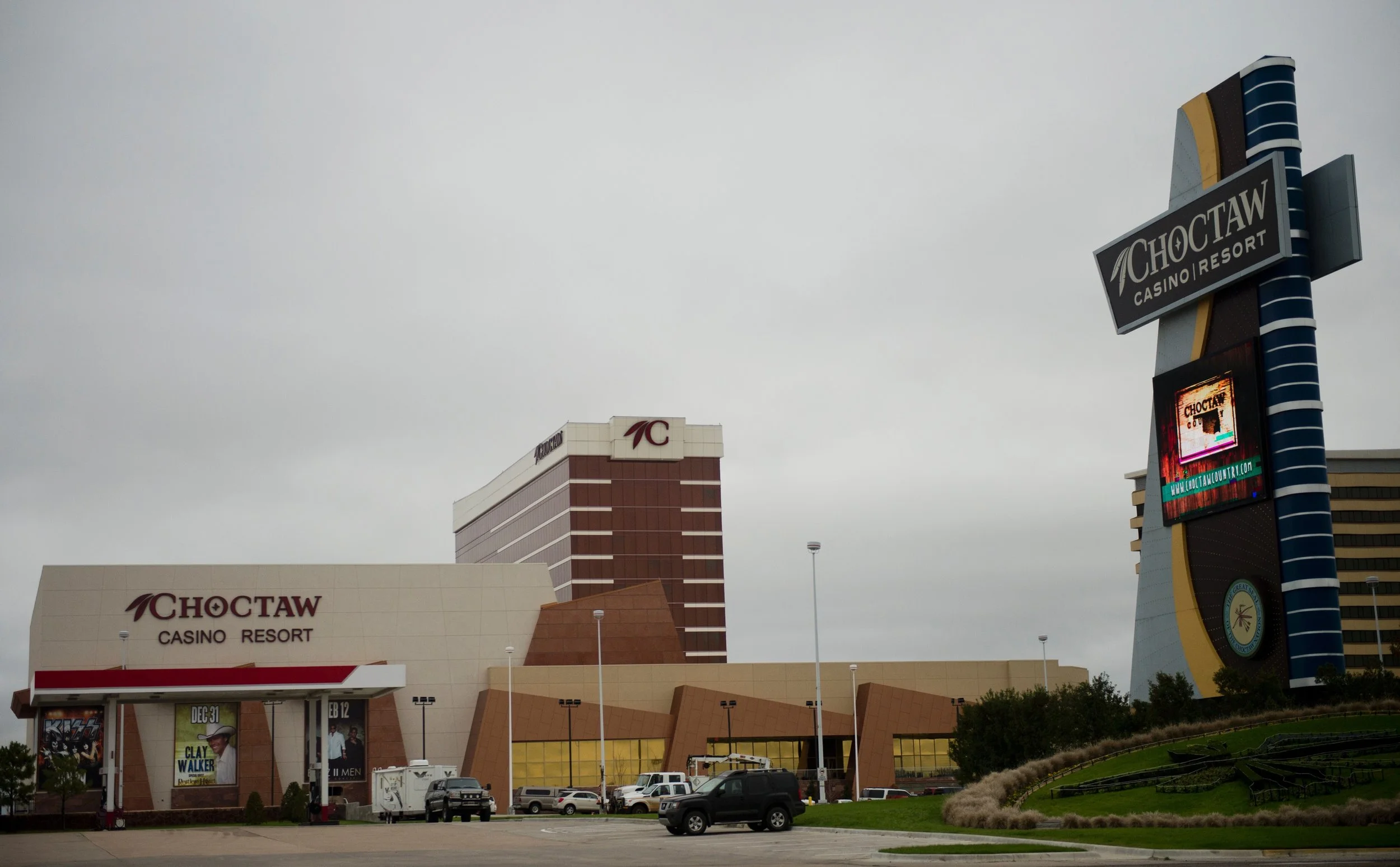 Cars are parked at the Choctaw Durant Casino Resort, part of the Choctaw Nation gaming industry, in Durant, Oklahoma