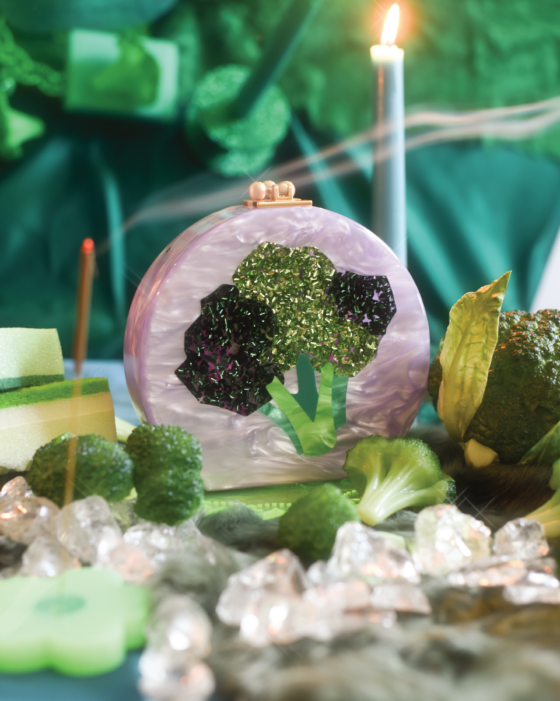 Broccoli Bag - Designed for Edie Parker | Photo and Prop Stying - Kristen Ginn for Edie Parker