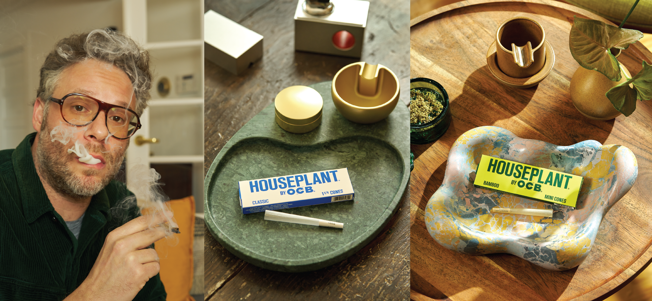 Seth Rogen / Houseplant + OCB Rolling papers / Kristen Kyle Ginn