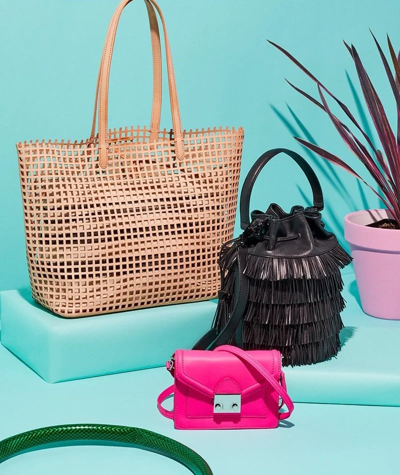 Perforated Tote | Fringe Bucket | Micro Lock Satchel - Designed by Loeffler Randall