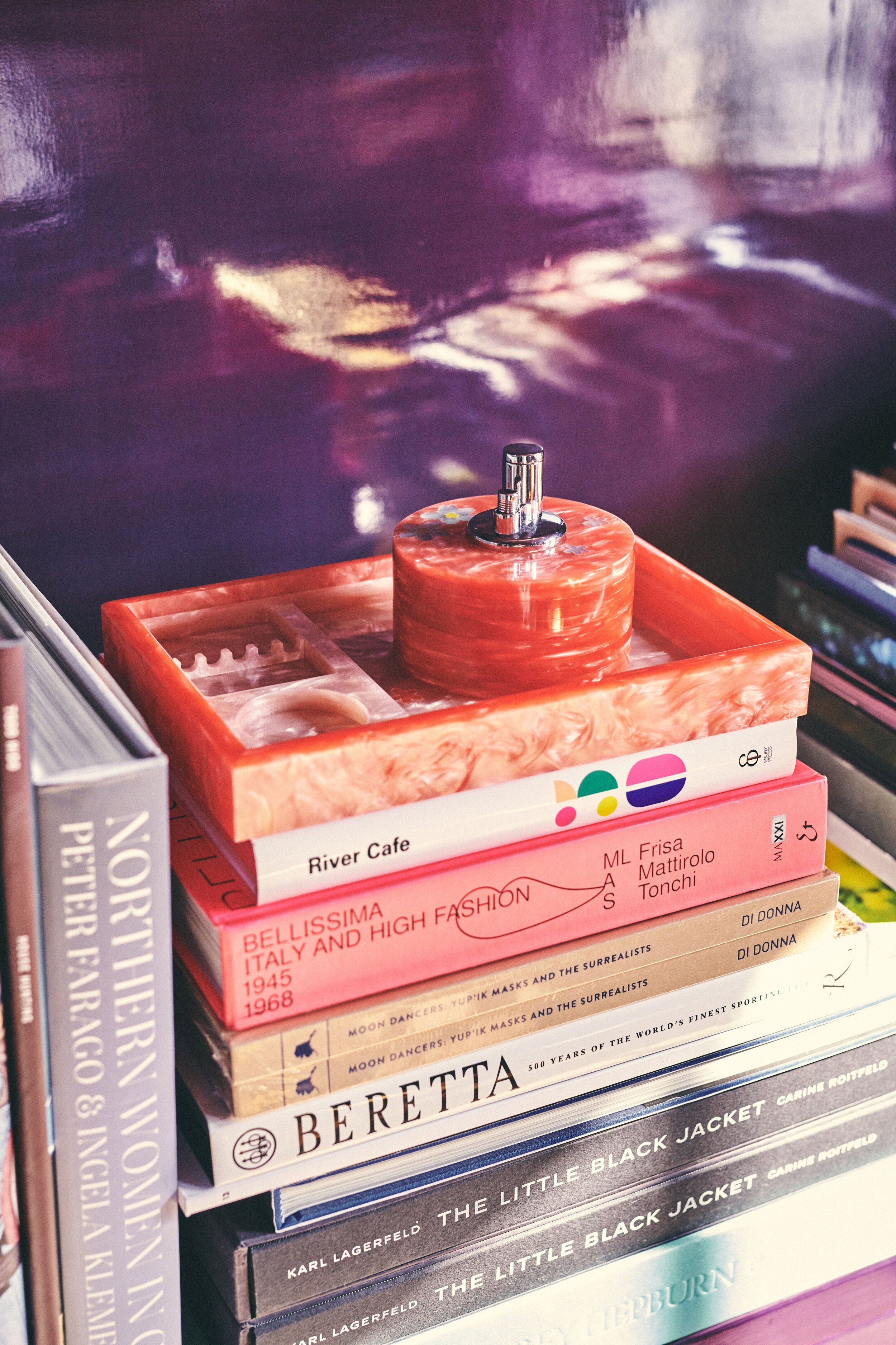 Table Lighter Ashtray & Acrylic Rolling Tray - Designed for Edie Parker