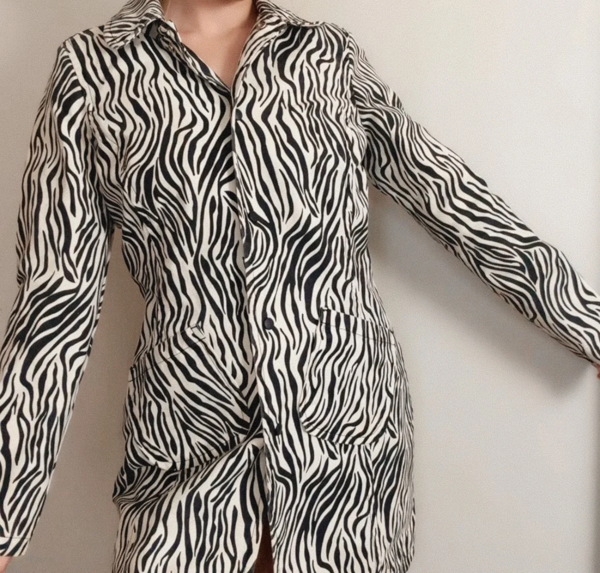 y2k Zebra Trench Coat