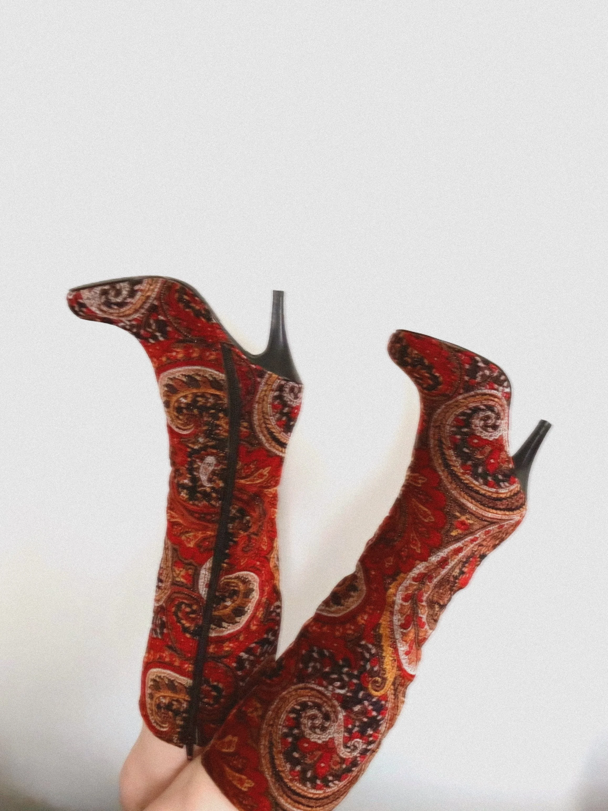 Y2K Paisley Boots