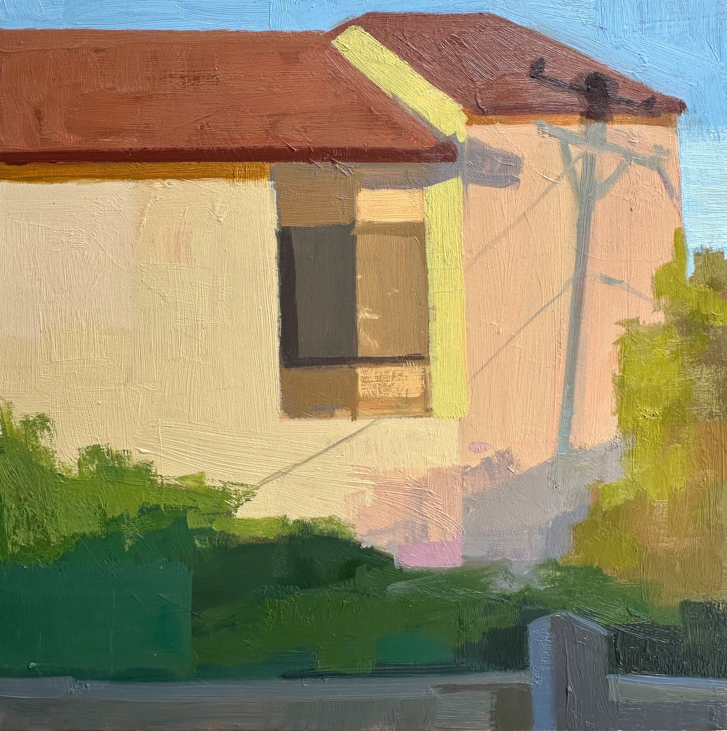 "Shadow Play" Oil on cradled wood panel, 8"x 8" 2025.