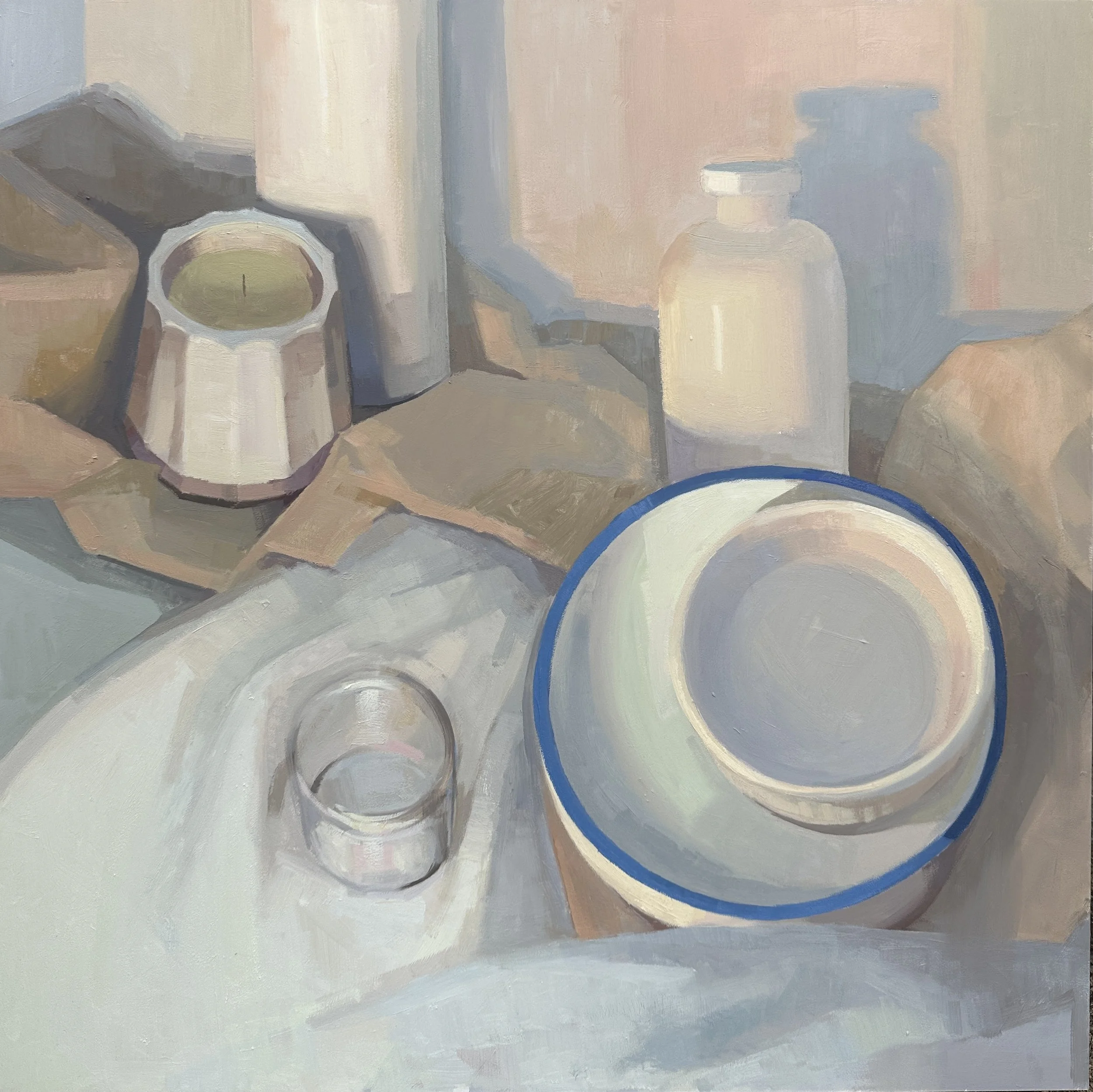 "Objects in White 3", Oil on wood panel 24"x 24"