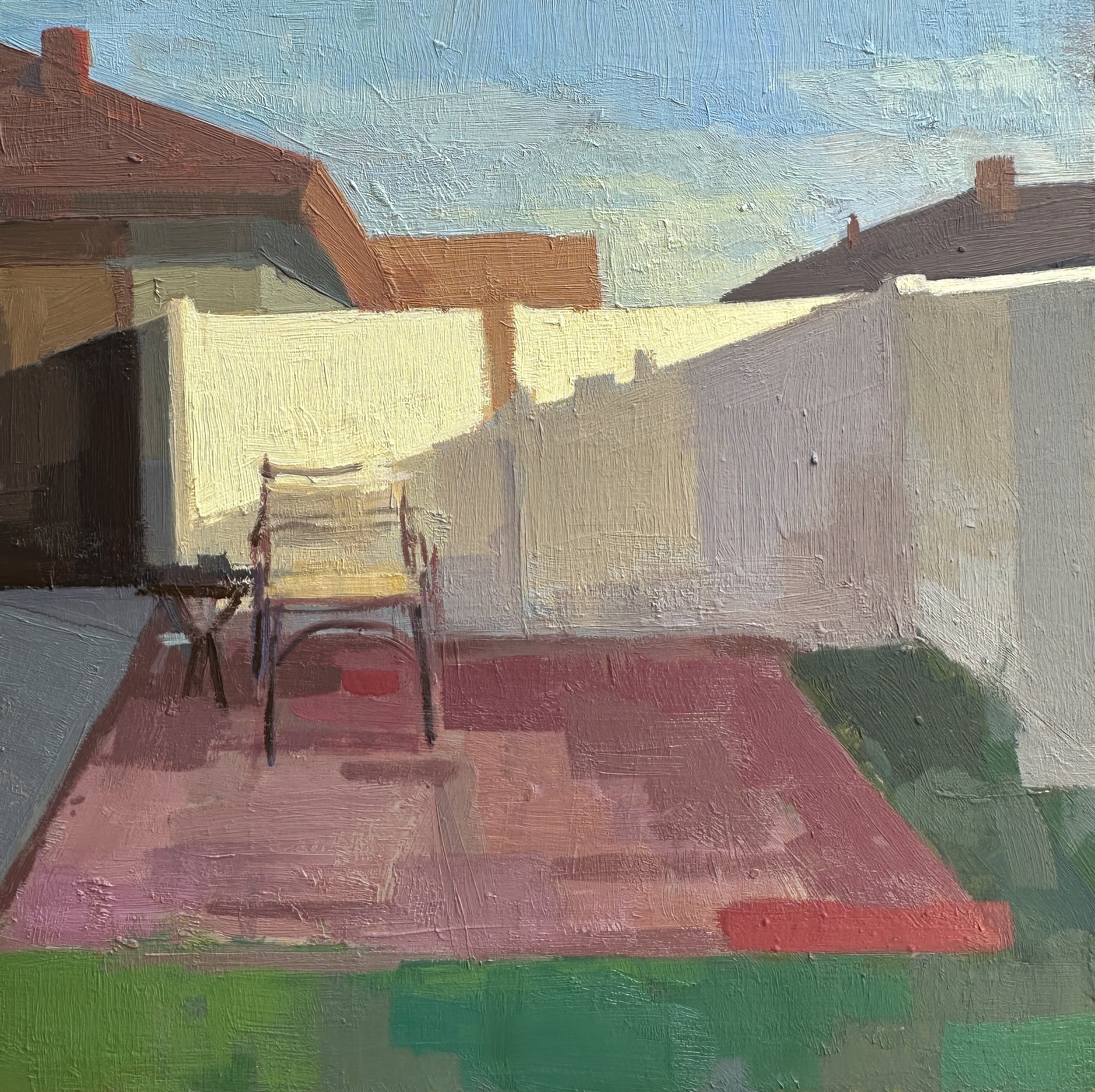 "The Empty Chair" Oil on cradled wood panel. 8"x 8" 2025.