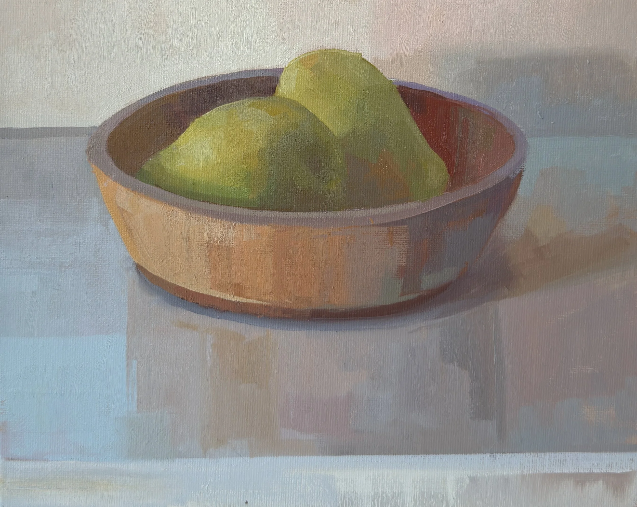 "Pears on the Counter", Oil on canvas 8"x 10"