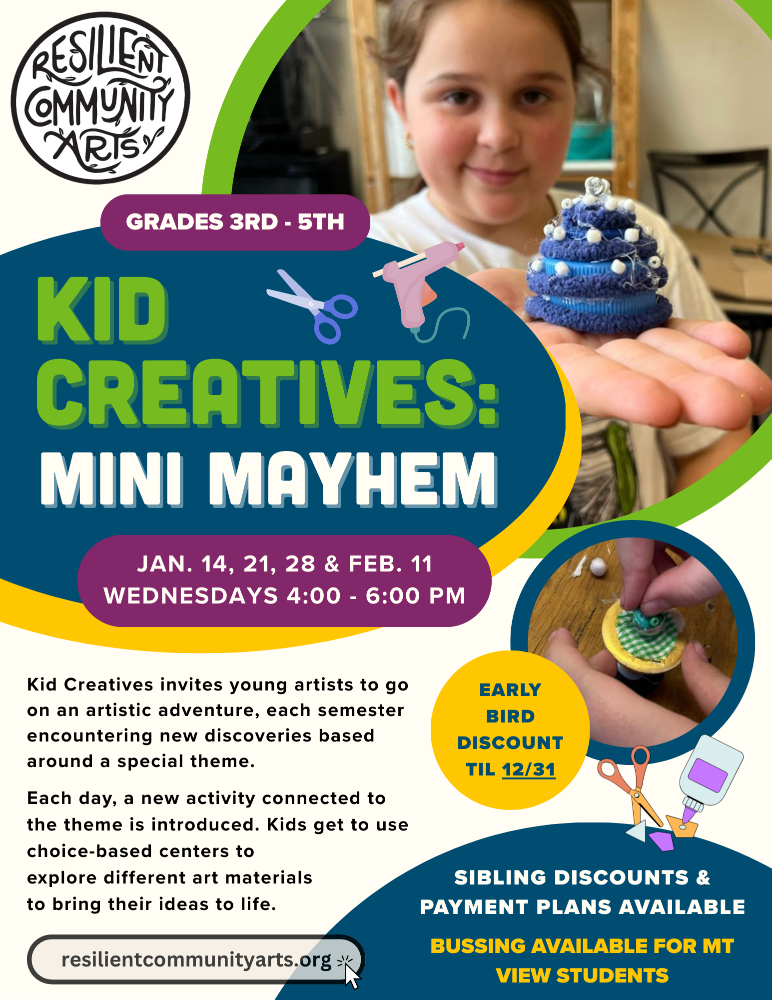 Artists in grades 2nd-5th go on an artistic adventure, this time crafting all things tiny, bitsy, pint-sized, minuscule, and squee!