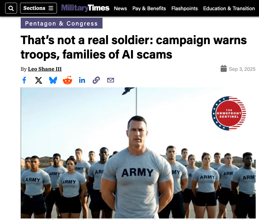 Homefront Sentinel AI Campaign Featured in Military Times