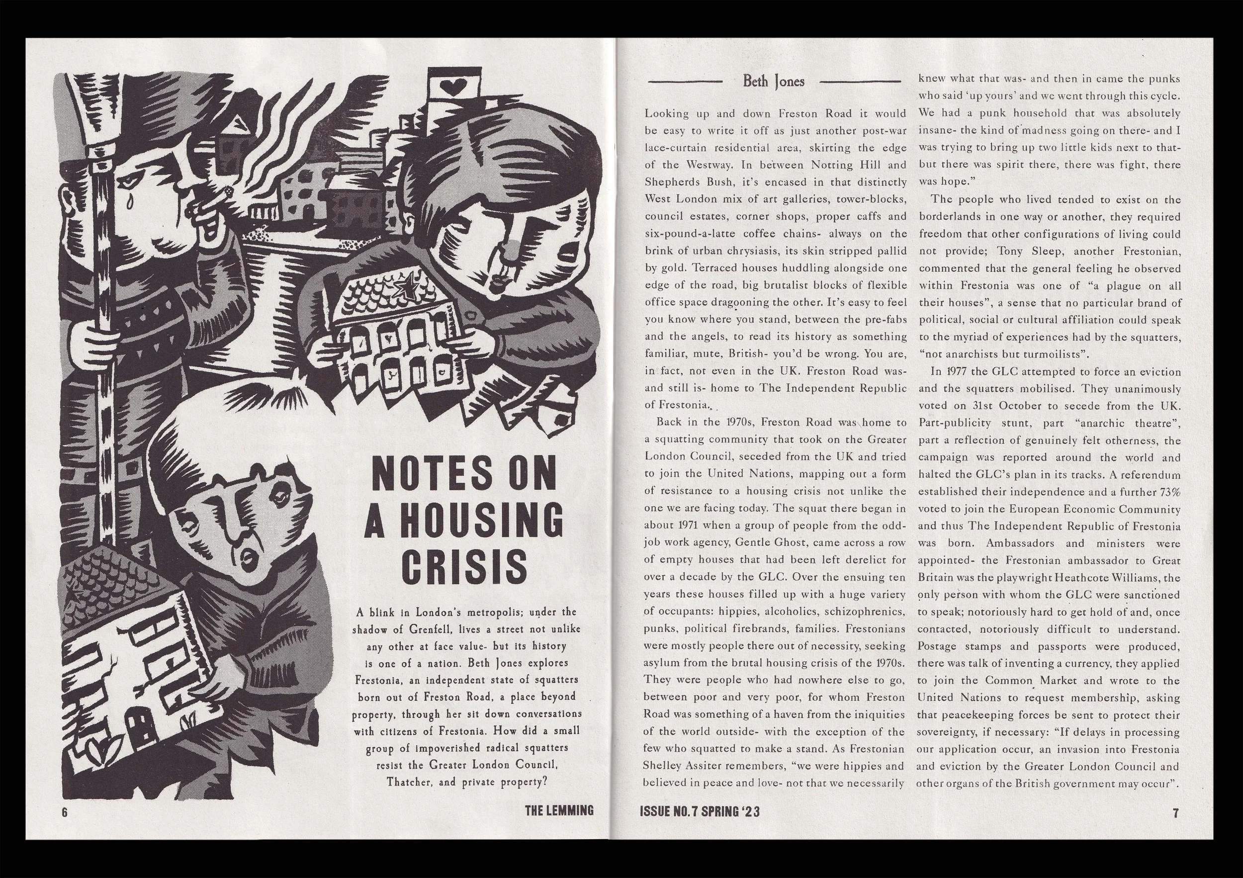 Notes on a Housing Crisis, 6-7. Artwork by Sam Knowles.