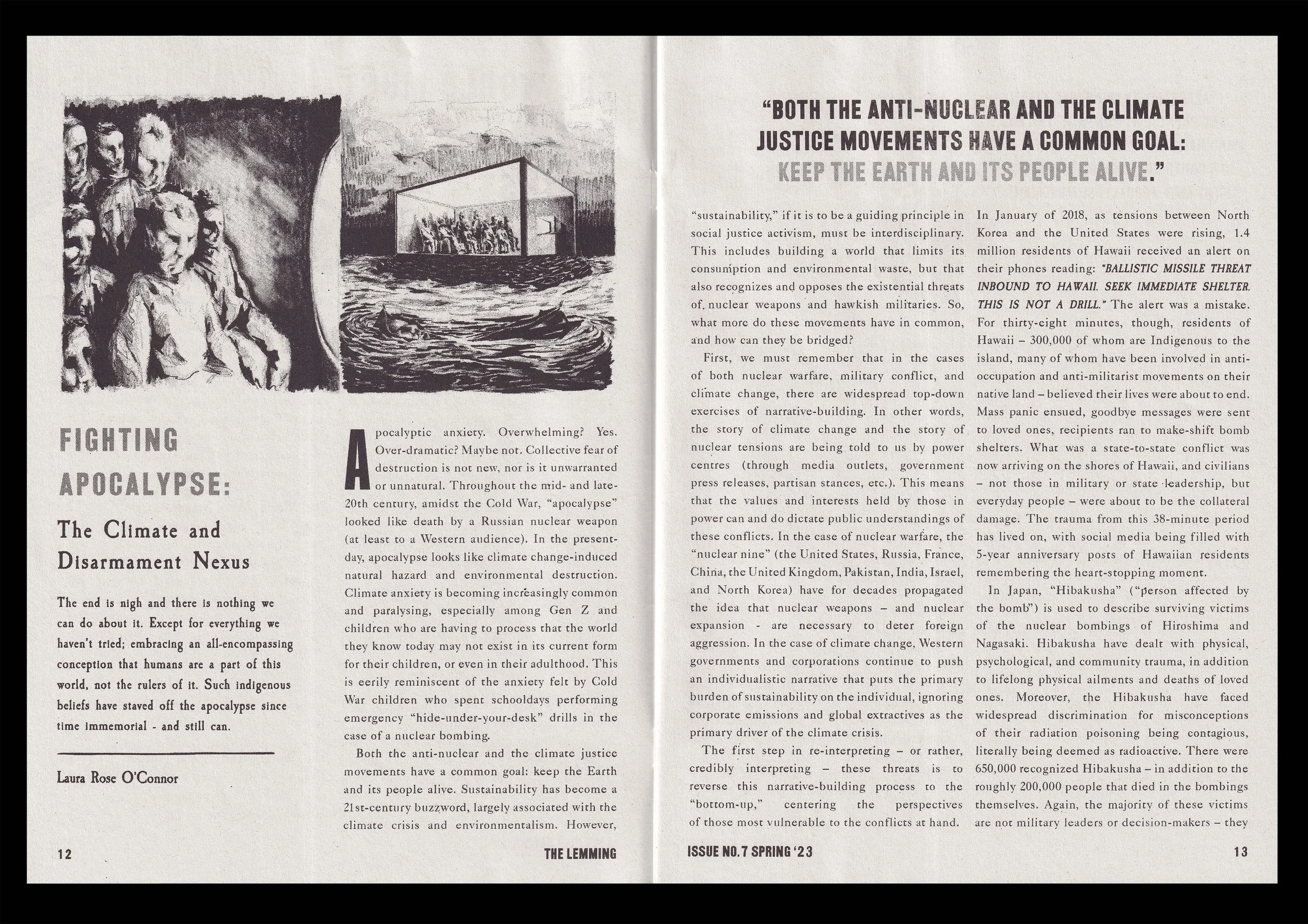 Fighting Apocalypse, 12-13. Artwork by Ben Peel.