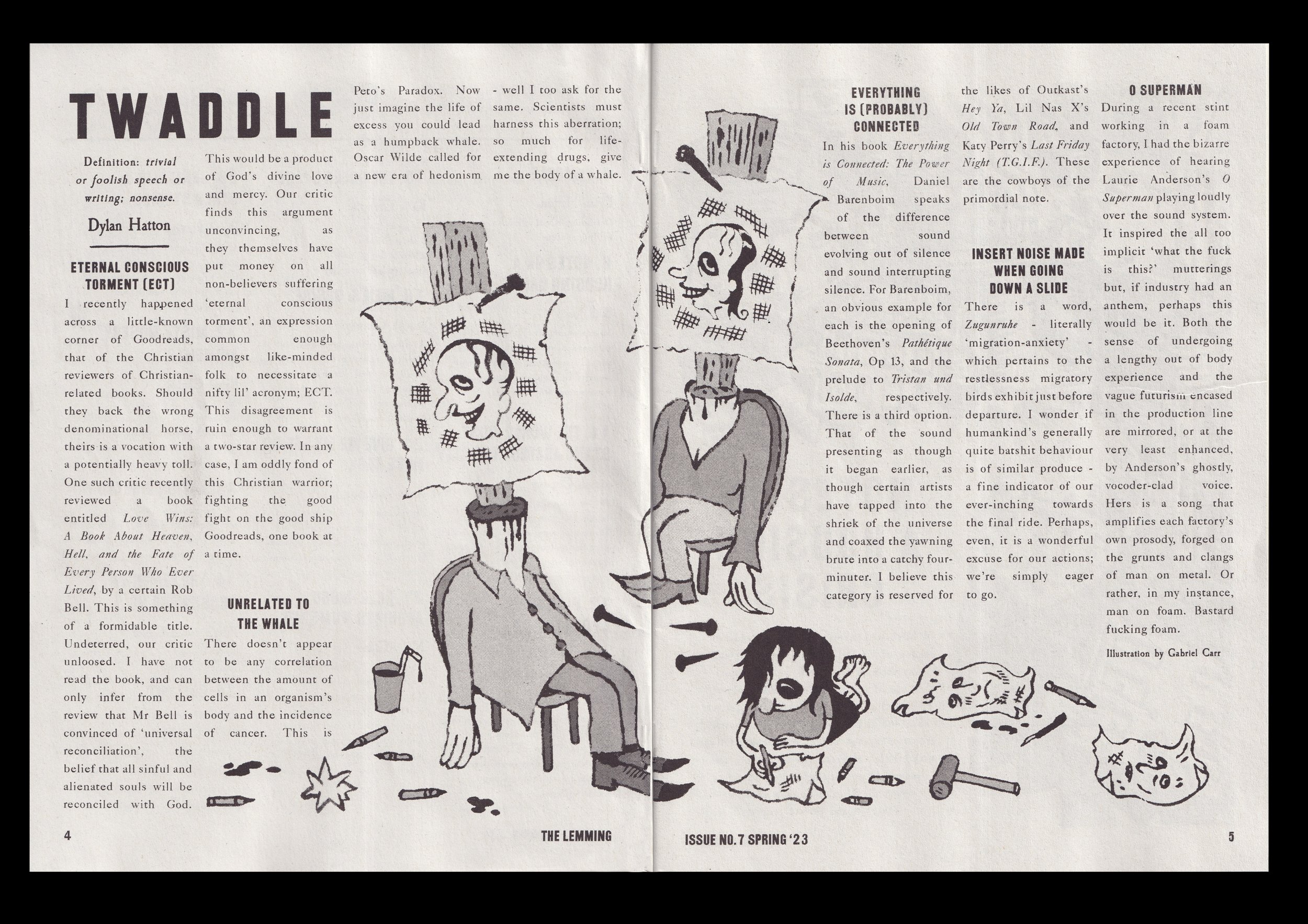 Twaddle, 4-5. Artwork by Gabriel Carr.