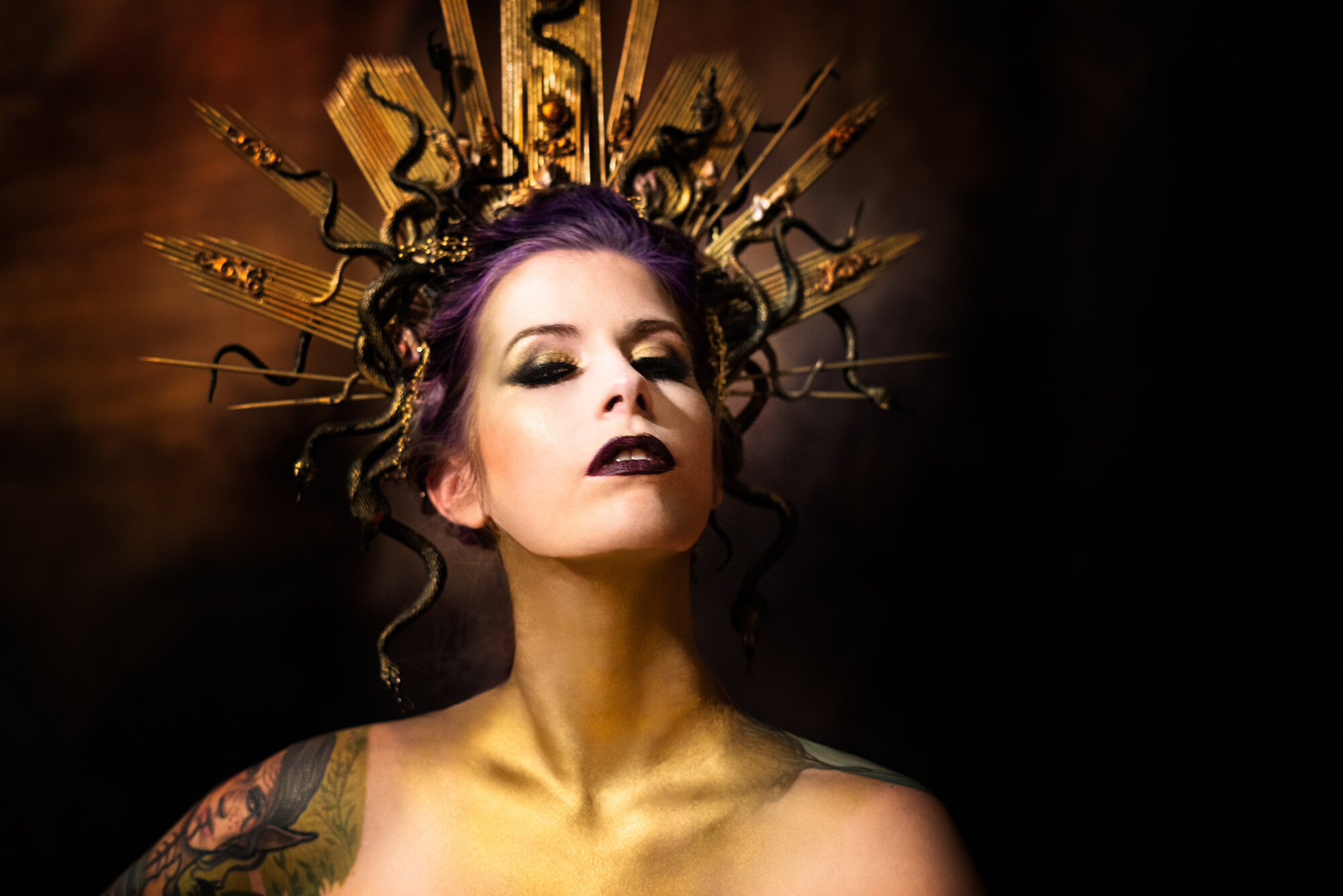 Medusa Gold Body Paint Photoshoot - COCO HAUS Productions