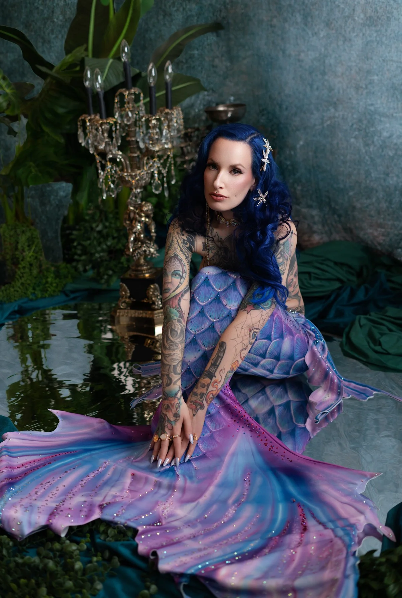 Mythical Boudoir Photography in Montreal: Mermaid, Tattoos, and Angel Wing Fantasy Sessions