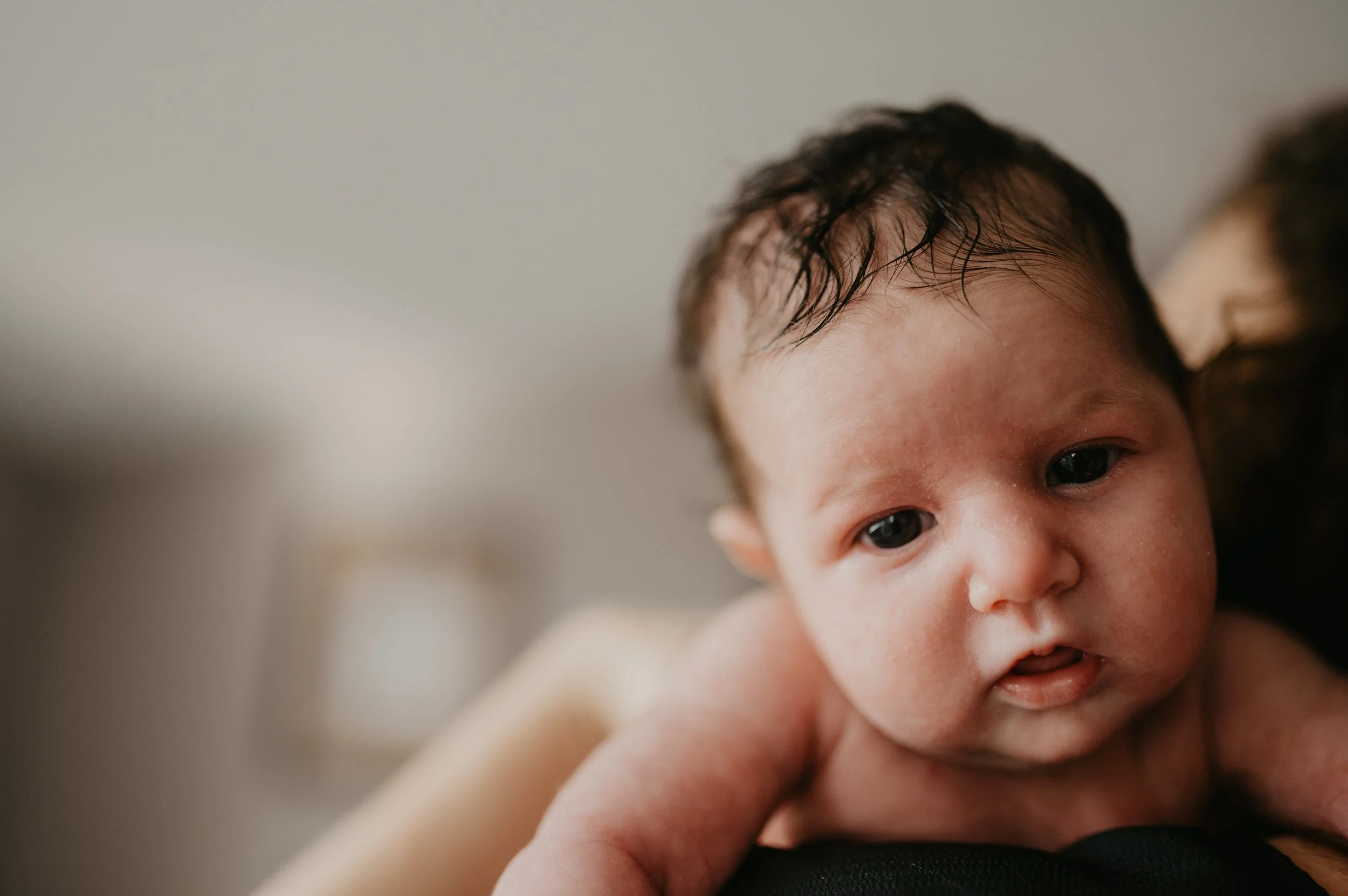 newborn photo baby face close up Seattle newborn photography