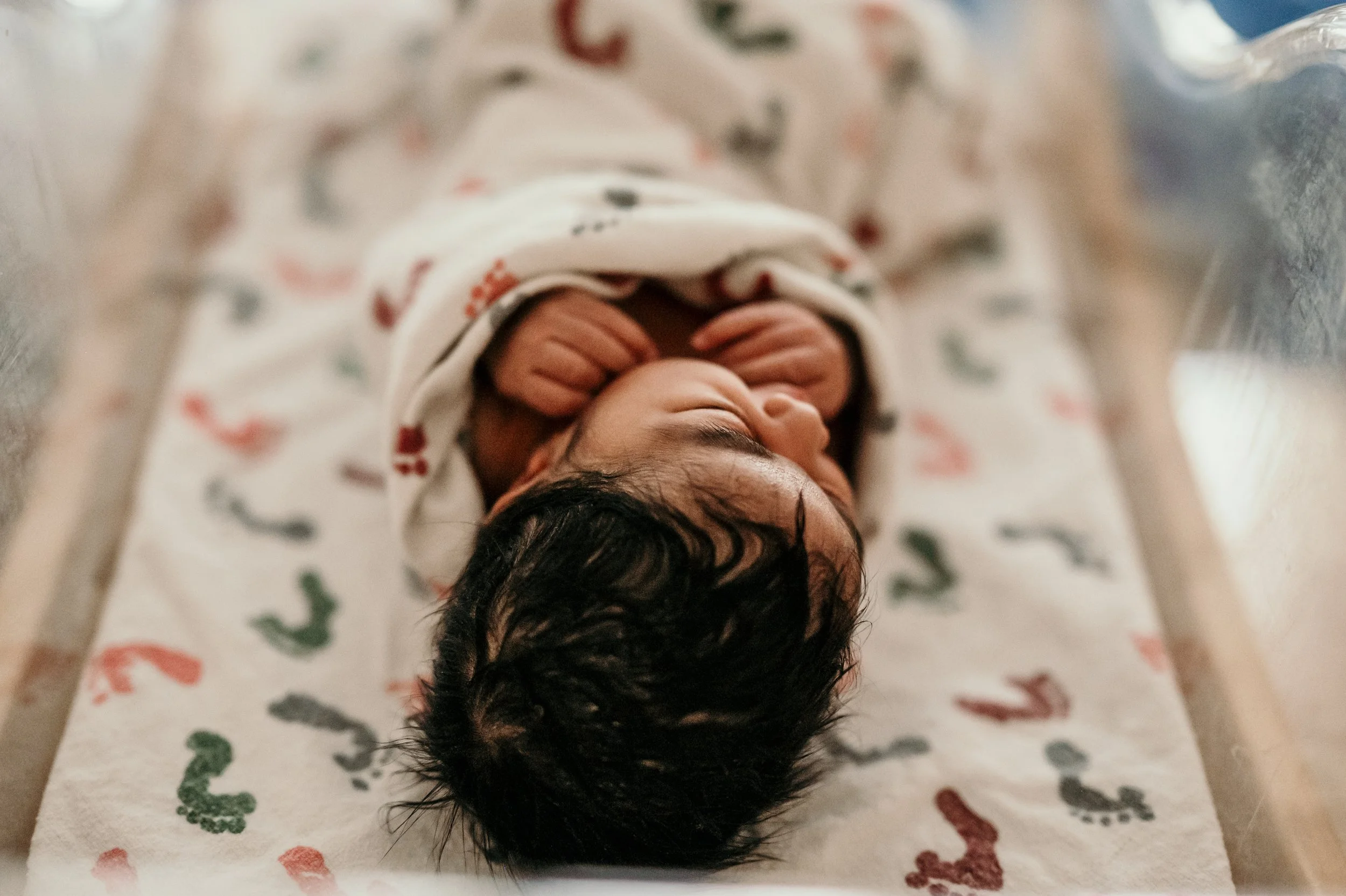 fresh 48 seattle hospital baby with lots of hair
