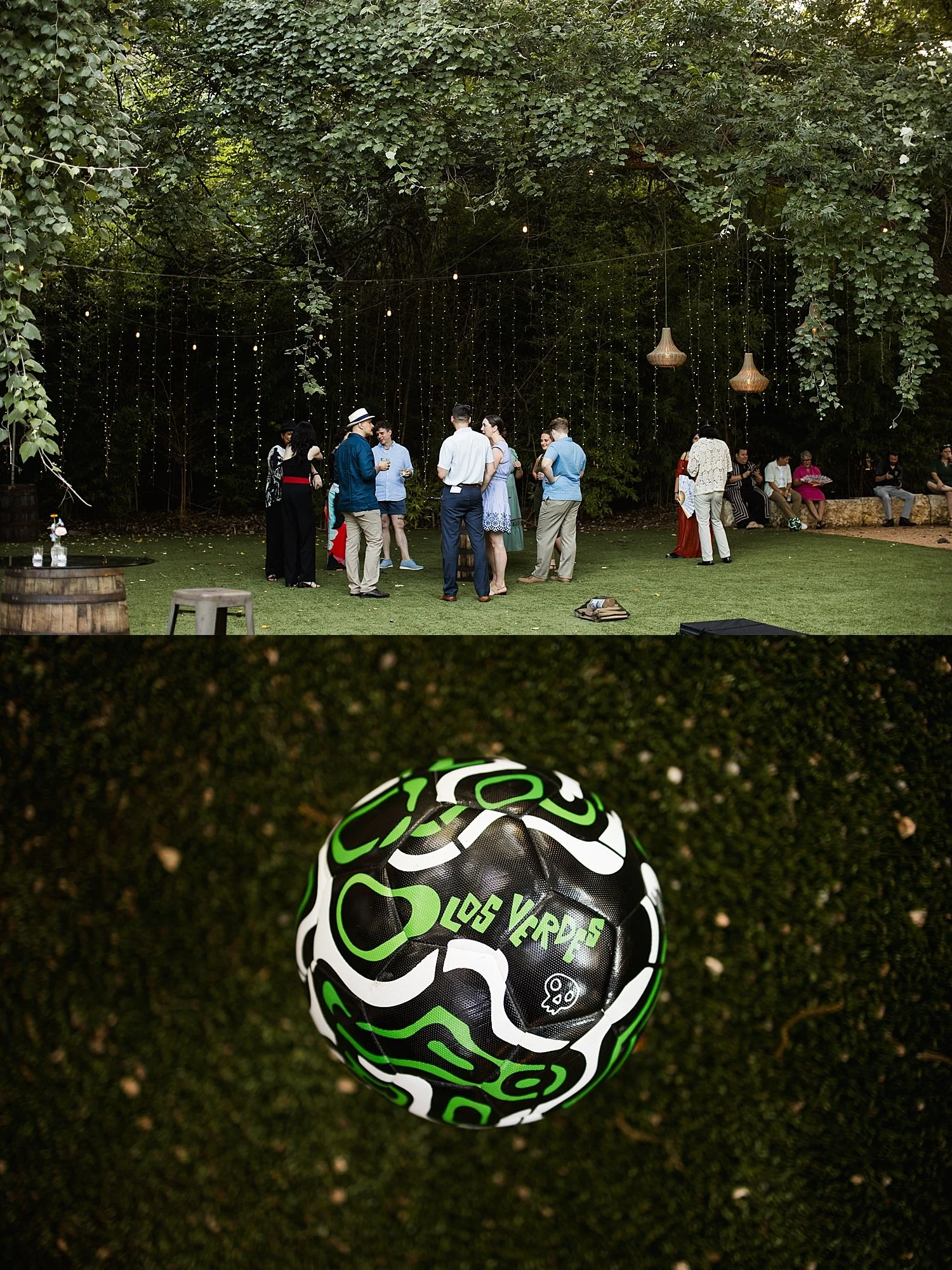 soccer fans gather for cocktail hour at The Waters Point