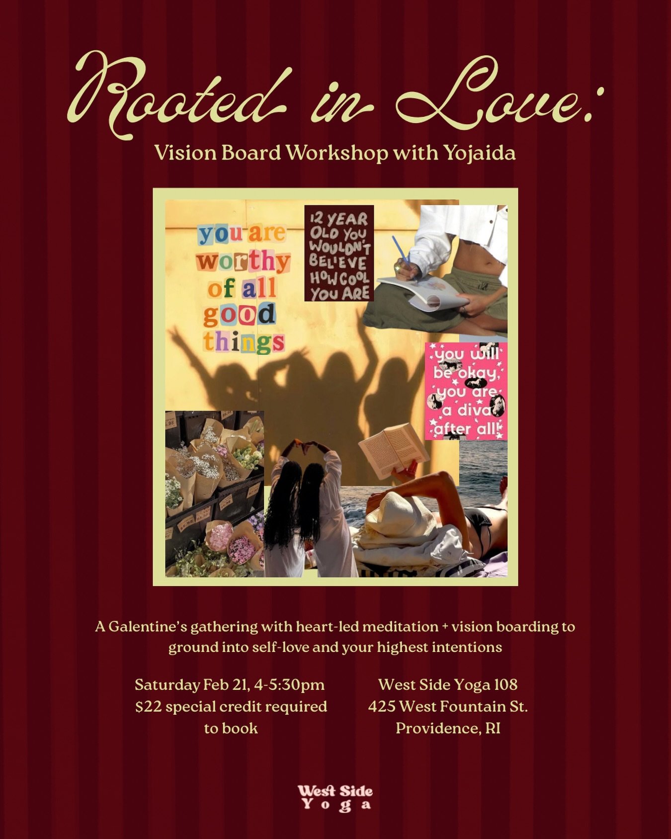 rooted in love! a galentine&rsquo;s vision board workshop &amp; meditation to ground into self love + what you&rsquo;re calling in 💘
sat feb 21 | 4&ndash;5:30pm
west side yoga 108 425 w fountain st, providence
$22 special credit &mdash;  all materia