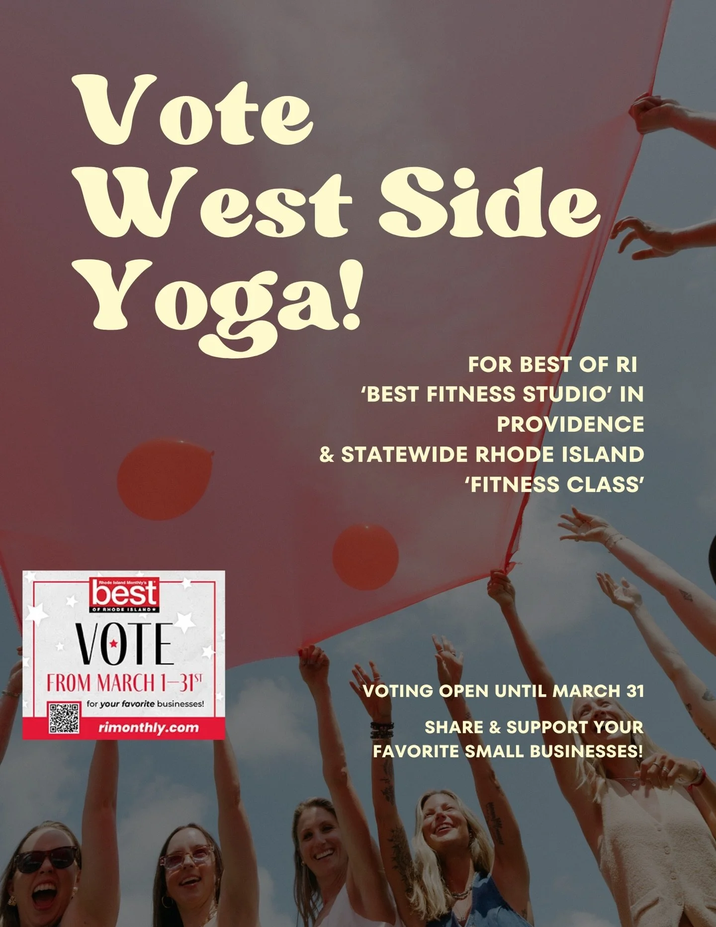 Our team &amp; community > 🥹💫🫶🏾
If you haven&rsquo;t seen from all of your favorite small businesses - it&rsquo;s Best of RI season! If you haven&rsquo;t, please take a moment to vote us in for &lsquo;Best Fitness Studio&rsquo; in Providence +