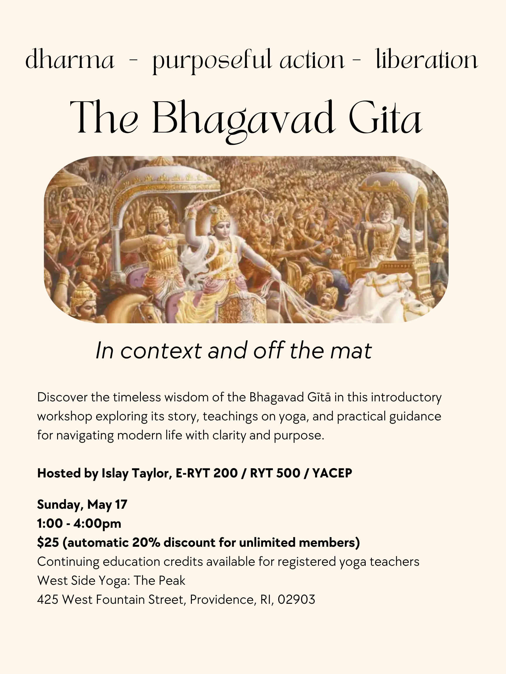 The Bhagavad Gita: On &amp; Off The Mat with Islay
