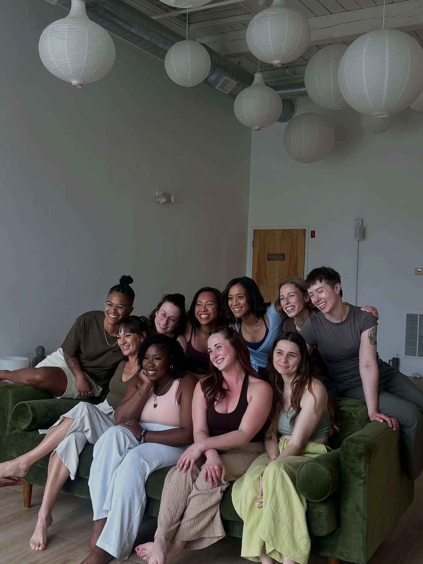 Teacher picture day 2/3 with @victakesashot 📸  a little modeling, some asana + lots of laughs!  we&rsquo;ve got quite the team here 🧡🙂&zwj;↕️