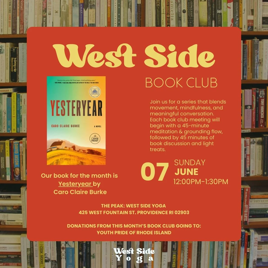 Join @anniehealingyoga as we dive into our summer reading list with Yesteryear by Caro Claire Burke - we&rsquo;ve heard this one&rsquo;s a page turner! We&rsquo;ll meet on Sunday June 7th at noon for a little flow, some treats, and discussion at The 