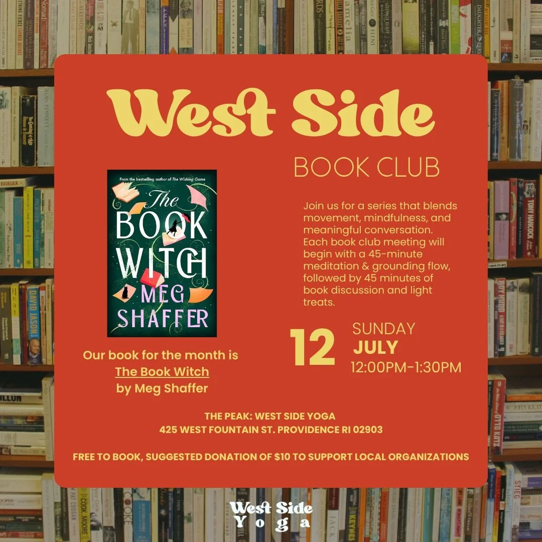 Join us for a whimsical summer read of The Book Witch by Meg Shaffer led by @anniehealingyoga - expect light treats, a flow &amp; book discussion. Meeting at noon,  July 12th at The Peak 📚⛰️