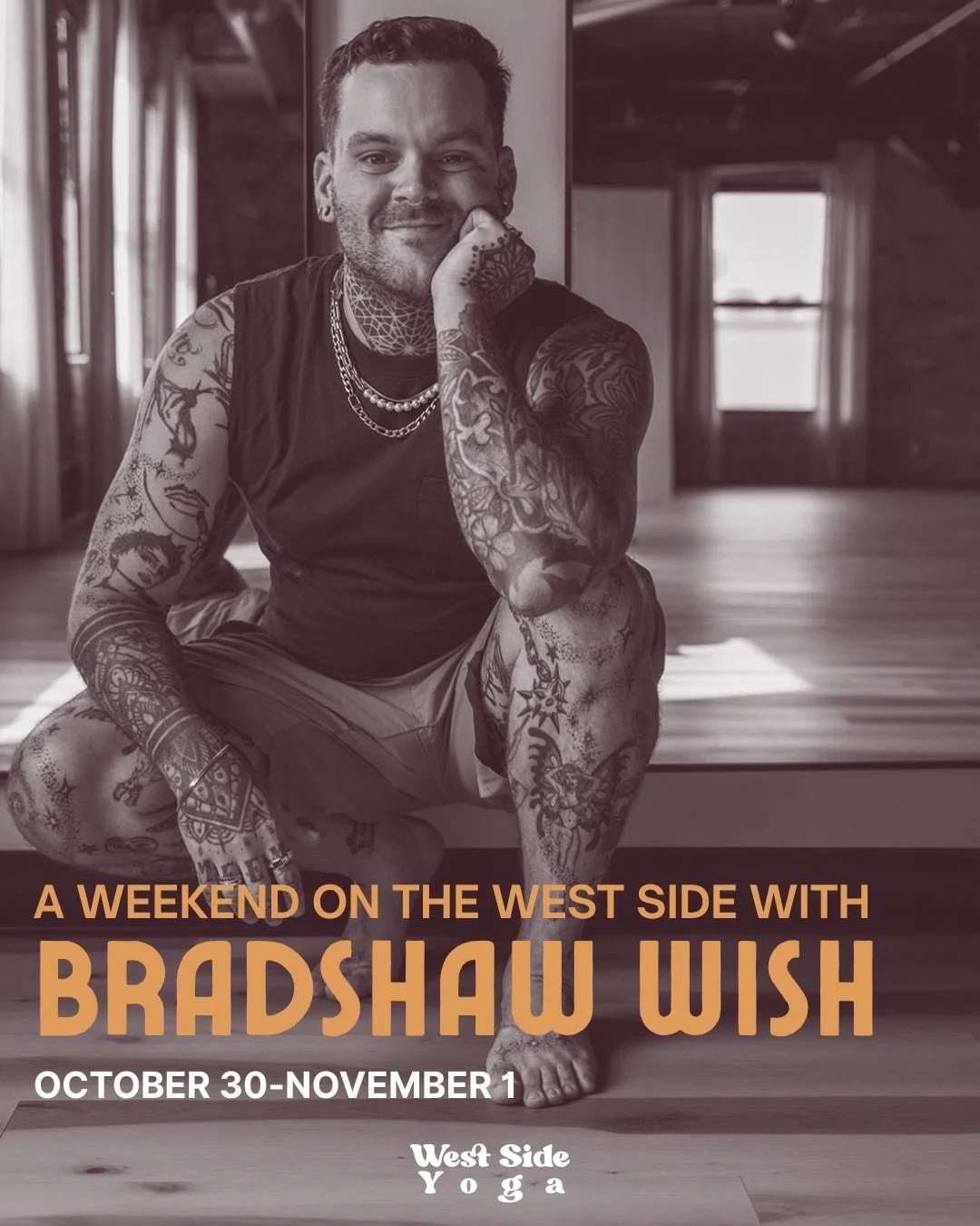 Bradshaw Wish is spending the weekend on the West Side ✨ @bradshawwish 
Join us October 30&ndash;November 1 for three days of movement, play, learning, laughter, and thoughtful conversation with Chicago-based teacher Bradshaw Wish.

Come for one work