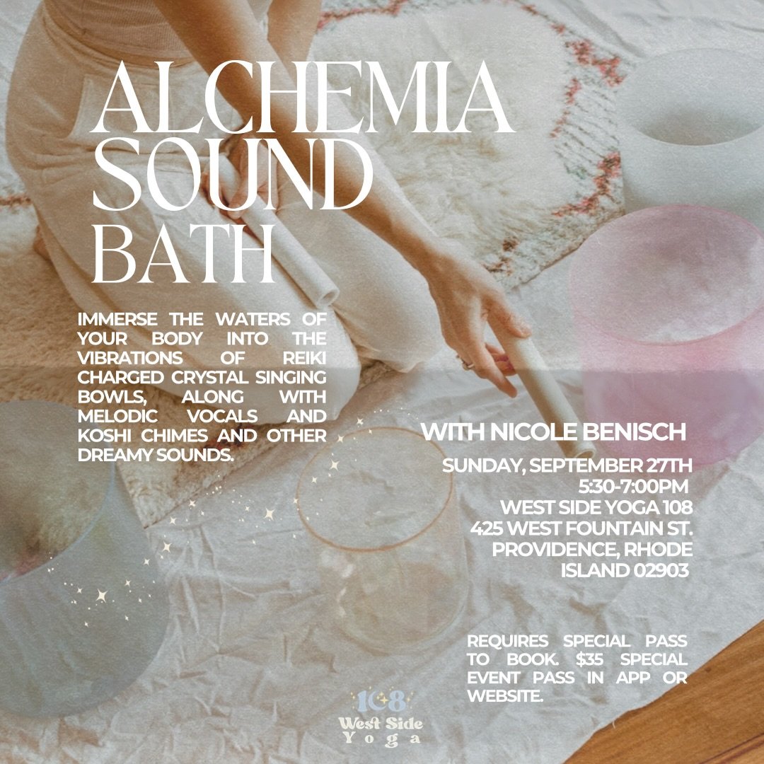Slow down and sink into sound.
Join Nicole for an evening Alchemia Sound on Sunday, September 27 at 5:30pm. Settle into a restorative sound bath with Reiki-charged crystal alchemy singing bowls, melodic vocals, koshi chimes, gentle intention setting,