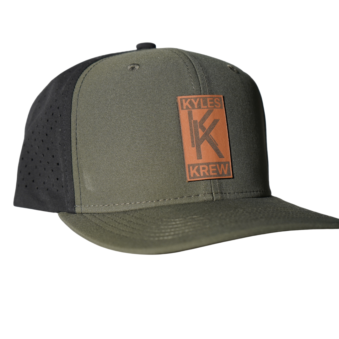 Green & Black Leather KK Hat