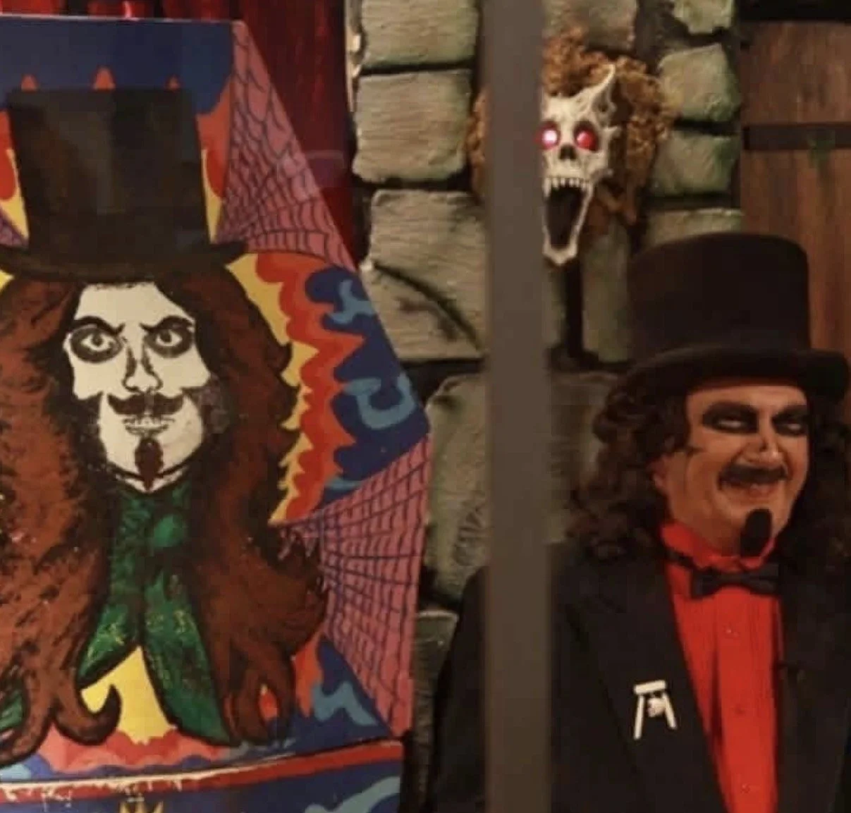 Svengoolie's casket and Rich Koz as Svengoolie