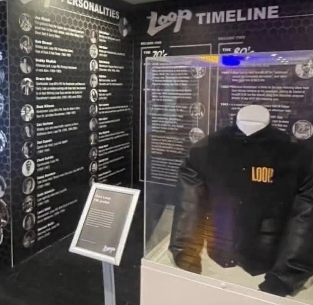 The Loop exhibit with artifacts and timeline